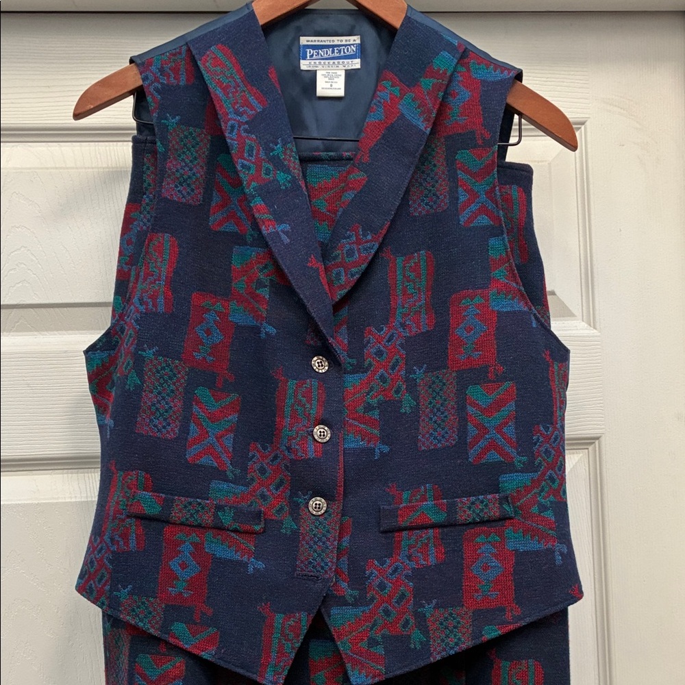 Pendleton 100% Wool Multicolor Geometric Patterne… - image 2